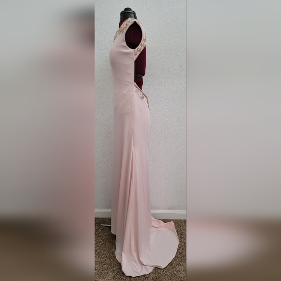 Light pink/blush formal beaded dress, needs work - Picture 10 of 11